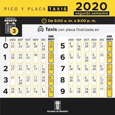 Este Será El Pico Y Placa Para El Día Lunes 28 De Diciembre “Solo Taxis”