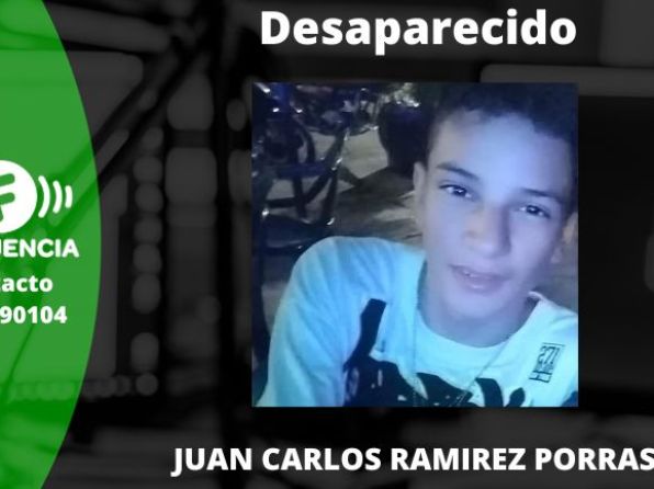 Desaparece joven en San Antonio de Prado: Se busca a Juan Carlos Ramírez Porras
